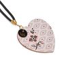 French floral heart leather bag charm